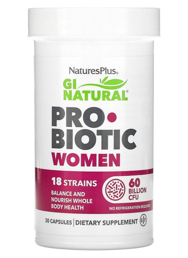 NaturesPlus GI Natural Probiotic Women 60 Billion CFU 30 Capsules 