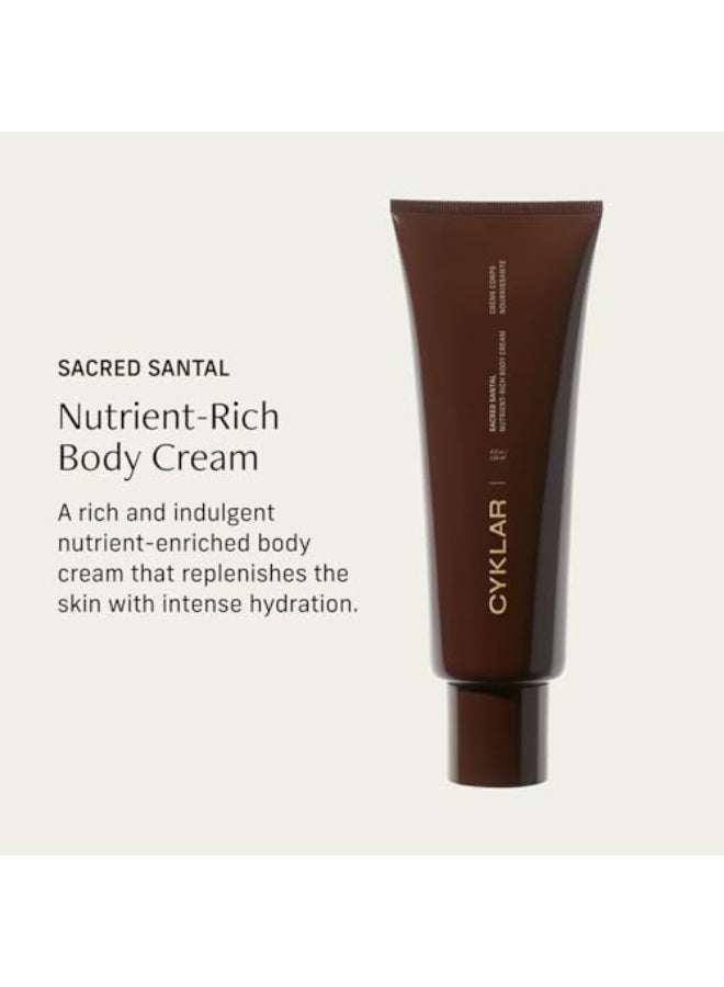 CYKLAR Nutrient Rich Body Cream Sacred Santal Nourishing Moisturizer with Niacinamide and Banana Flower Extract Deep Hydration Thick Body Lotion Dry Skin Cream for Women and Men 8 Fl Oz - Image 3