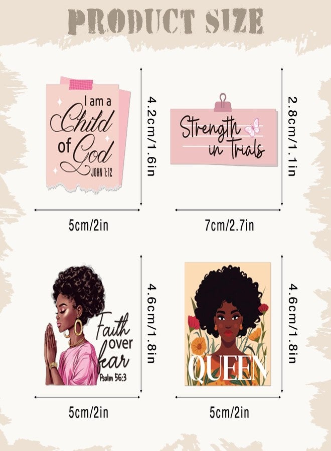 Eclazul Prayer Board Supplies Stickers - 100 Pcs Pink Brown Black Girl Christian Jesus Bible Verse Decals for Adults Women Motivational Religious Kit Bulk for Book Journal Water Bottles Scrapbook - Image 5