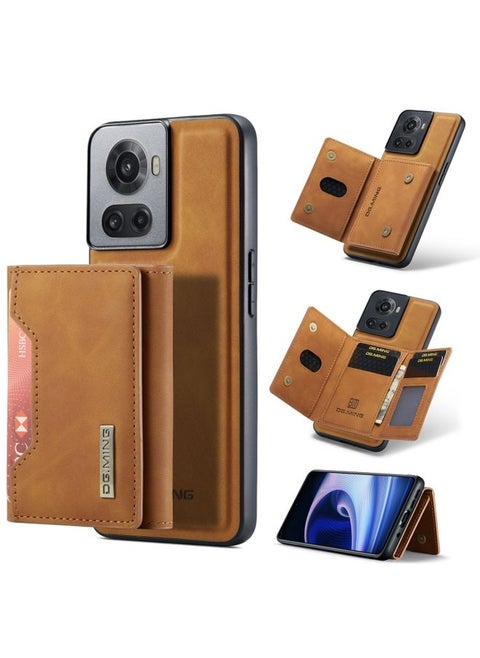 Case Cover For For OnePlus Ace/10R DG.MING M2 Series 3-Fold Multi Card Bag Phone Case(Brown)