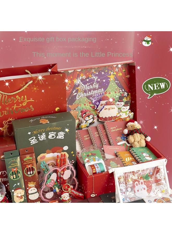 Bluejw Christmas Stationery Suit School Supplies Gift Box Primary School Children Girls Girls Gift Book Hand Account Account - Image 3