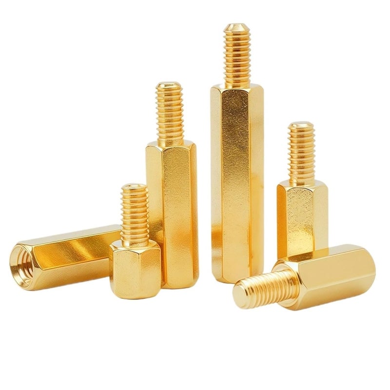 Hex Spacer Nut 30pcs Hex Brass Male Female Motherboard Standoff for Circuit Board, PCB Board etc(6mm,M3(Thread 6mm)) - Image 1