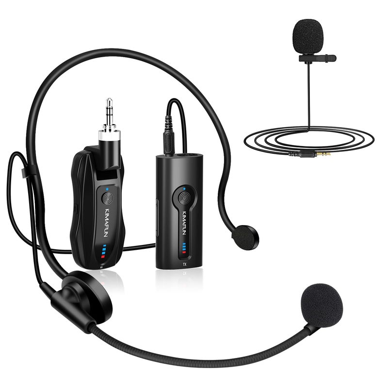 KIMAFUN Wireless Lavalier Microphone System Wireless 24GHz Lapel Mics Handheld Mic 2 in 1 for Teaching Teachers Speech Tour Guiding Speaker Amplifier PA System Broadcast KMG701TX1RX - Image 2