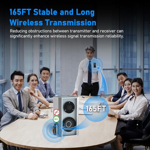 KIMAFUN Wireless Lavalier Microphone System Wireless 24GHz Lapel Mics Handheld Mic 2 in 1 for Teaching Teachers Speech Tour Guiding Speaker Amplifier PA System Broadcast KMG701TX1RX - Image 3