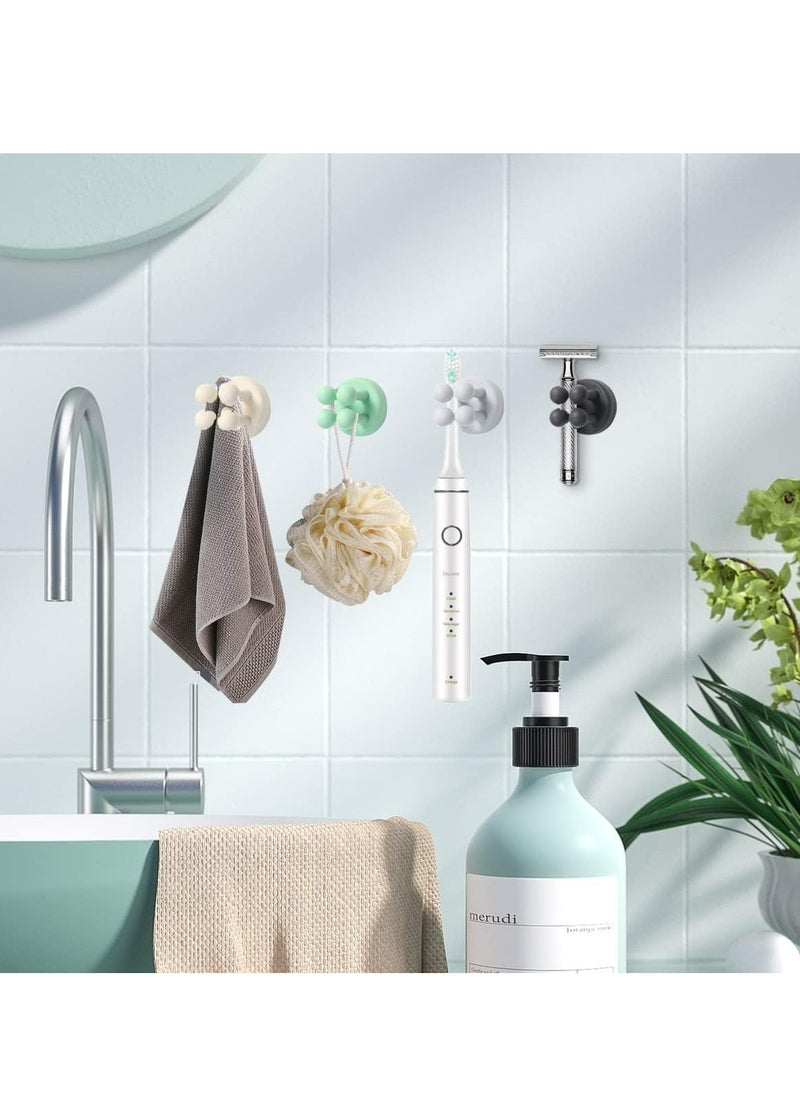 Oasisgalore - 6 Pcs Wall Mounted Toothbrush Holder Multi Function Toothbrush Hook for Hanging Bathroom Kitchen(Mixed) - Image 1