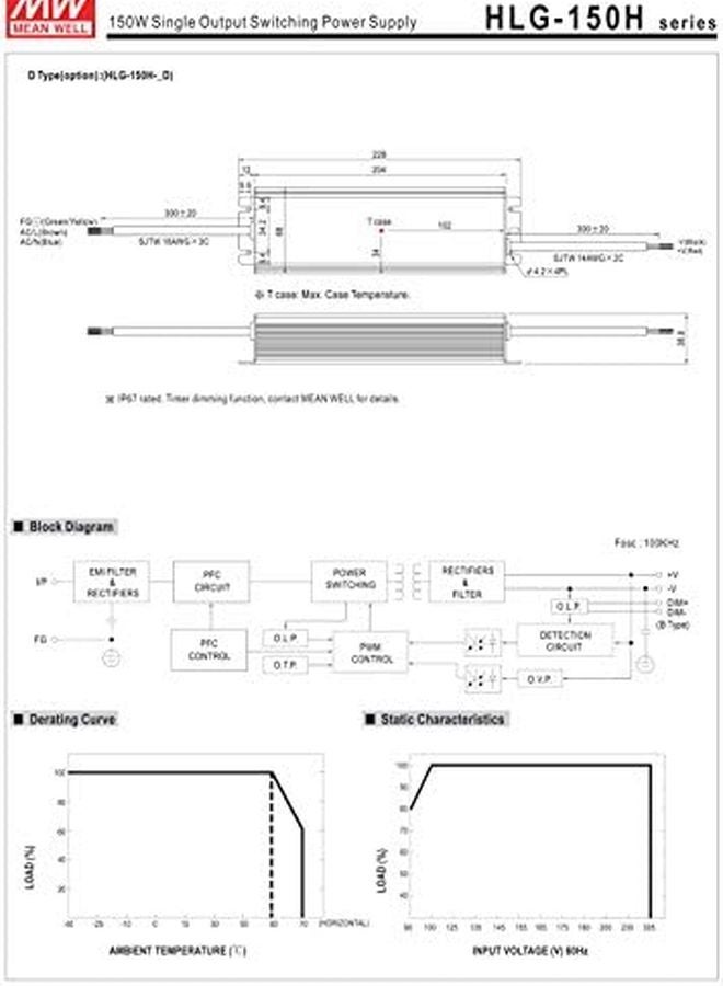 Mean Well HLG 150H 42B 150W 42V 3 6A Single Output Switching Power Supply Model B - Image 5