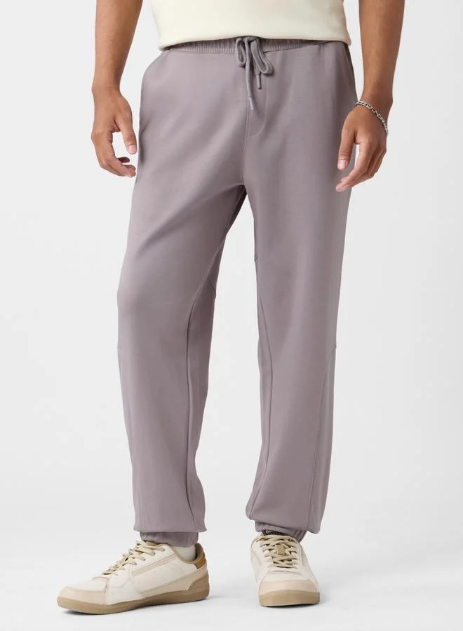The Souled Store Men Grey Plain Relaxed Fit Joggers