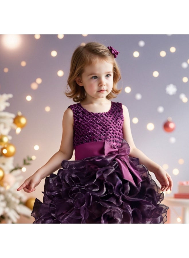 A.M Kid's Girls Cosplay Princess Bridesmaid Pageant Gown Birthday Party Dress 3-5 year - Image 3