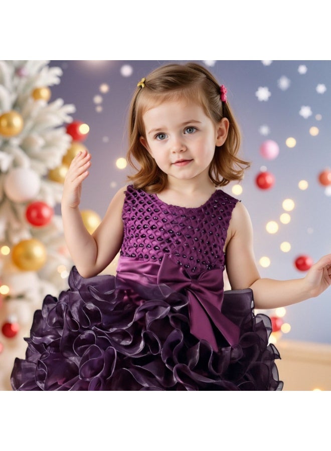 A.M Kid's Girls Cosplay Princess Bridesmaid Pageant Gown Birthday Party Dress 3-5 year - Image 2