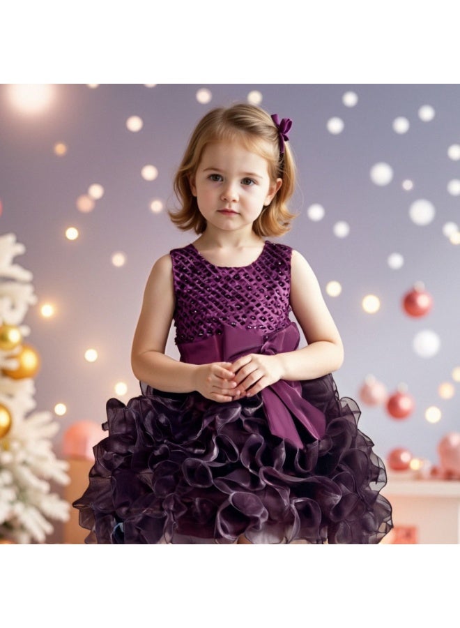A.M Kid's Girls Cosplay Princess Bridesmaid Pageant Gown Birthday Party Dress 3-5 year - Image 1
