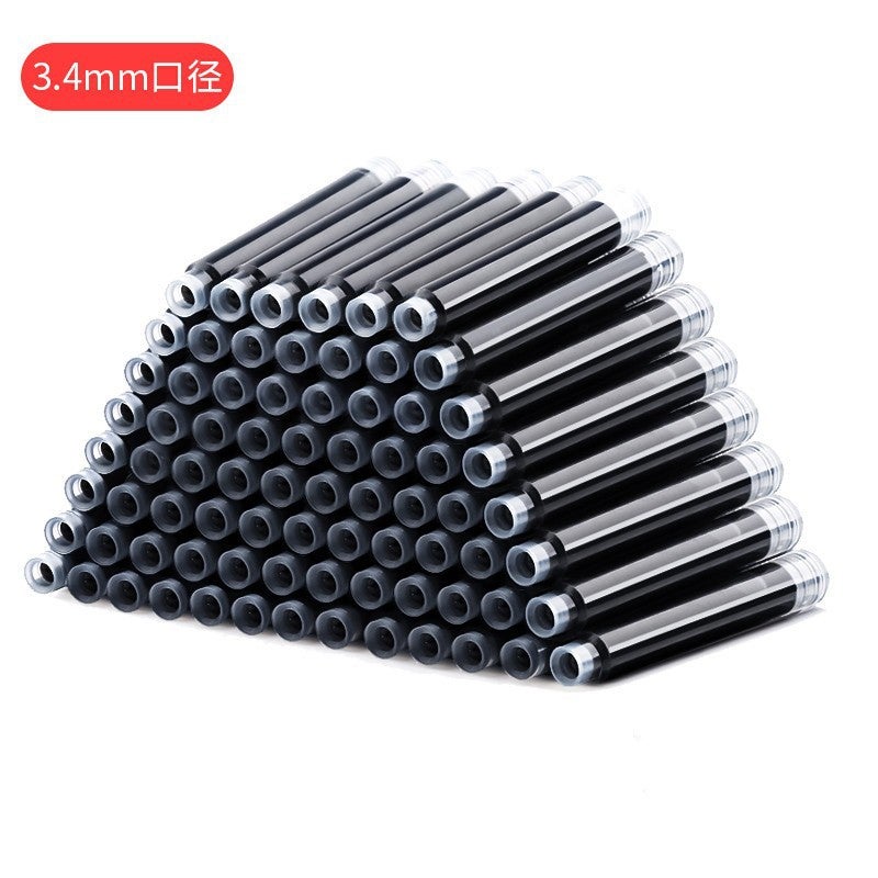 Generic Pupils Push Pen European Bag Soft Grip Pen Plastic Color Student Pen Daily Writing Ink Changing Sac Ink sac black 50 pack 