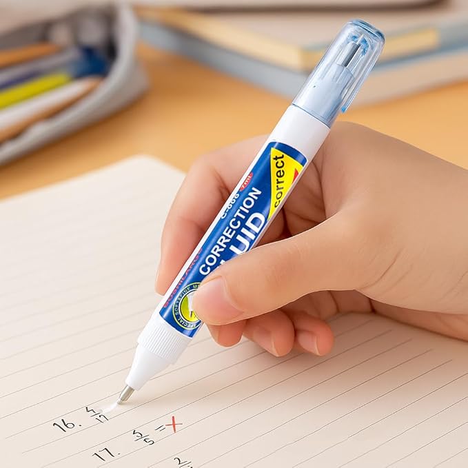 SOLARAE 6 pcs Quick-Dry Correction Fluid Pen – White Liquid Paper for Office & School, Smooth No-Smear Formula, Precision Tip for Neat Edits, Fast-Drying - Image 5
