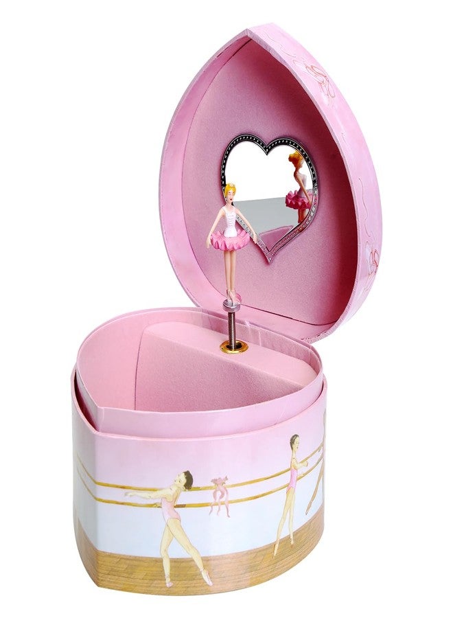 Enchantmints Musical Ballerina Jewelry Box for Girls Heart Shaped Ballerina Spins to Swan Lake - Image 1