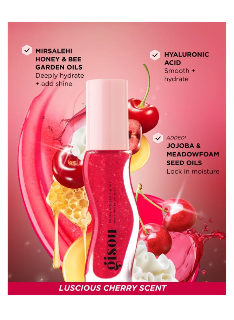 Gisou Gisou - 8ml - Honey Infused Lip Oil - Cherry on the cake  - Image 3