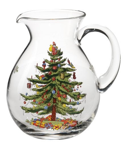 Portmeirion Spode Christmas Tree Glass Pitcher with Handle - Festive Holiday Beverage Server, Seasonal Drinkware for Entertaining, 6 Pint Capacity, Classic Glass Serveware - Celebrate Christmas Traditions - Image 4