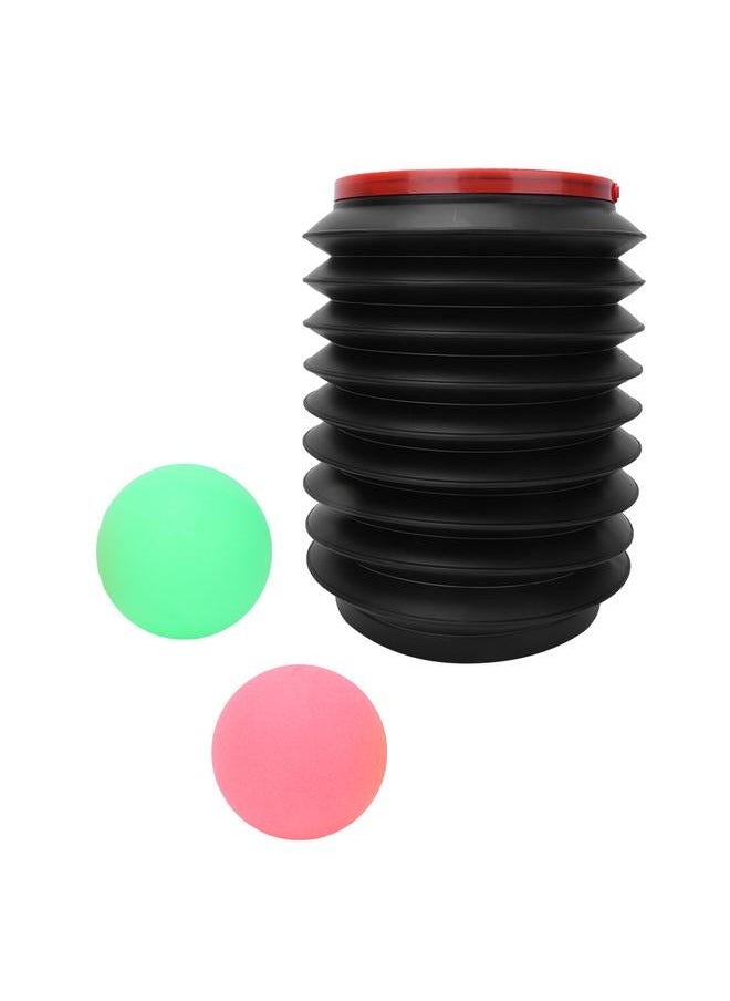 NIBEMINENT - Recreation Activity Lottery Number Balls Decompression Toy Ping Pong Ball with Folding BucketYellow - Image 1