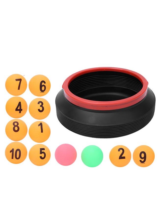 NIBEMINENT - Recreation Activity Lottery Number Balls Decompression Toy Ping Pong Ball with Folding BucketYellow - Image 1