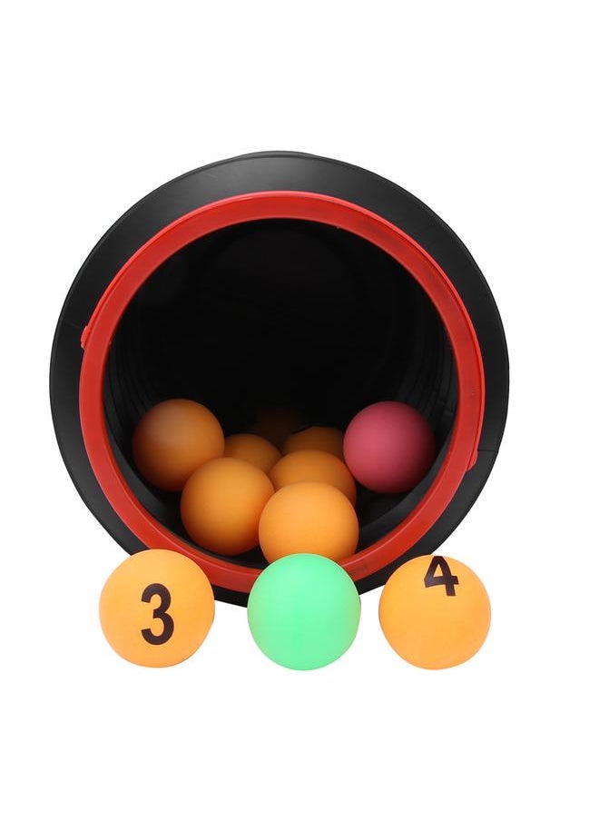 NIBEMINENT - Recreation Activity Lottery Number Balls Decompression Toy Ping Pong Ball with Folding BucketYellow - Image 1