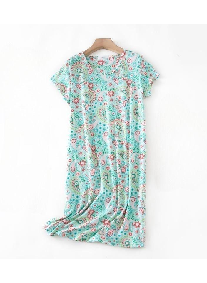 Cute Cartoon Cotton Homewear Knitted Sweet Large Short Sleeve Pajamas - Image 1