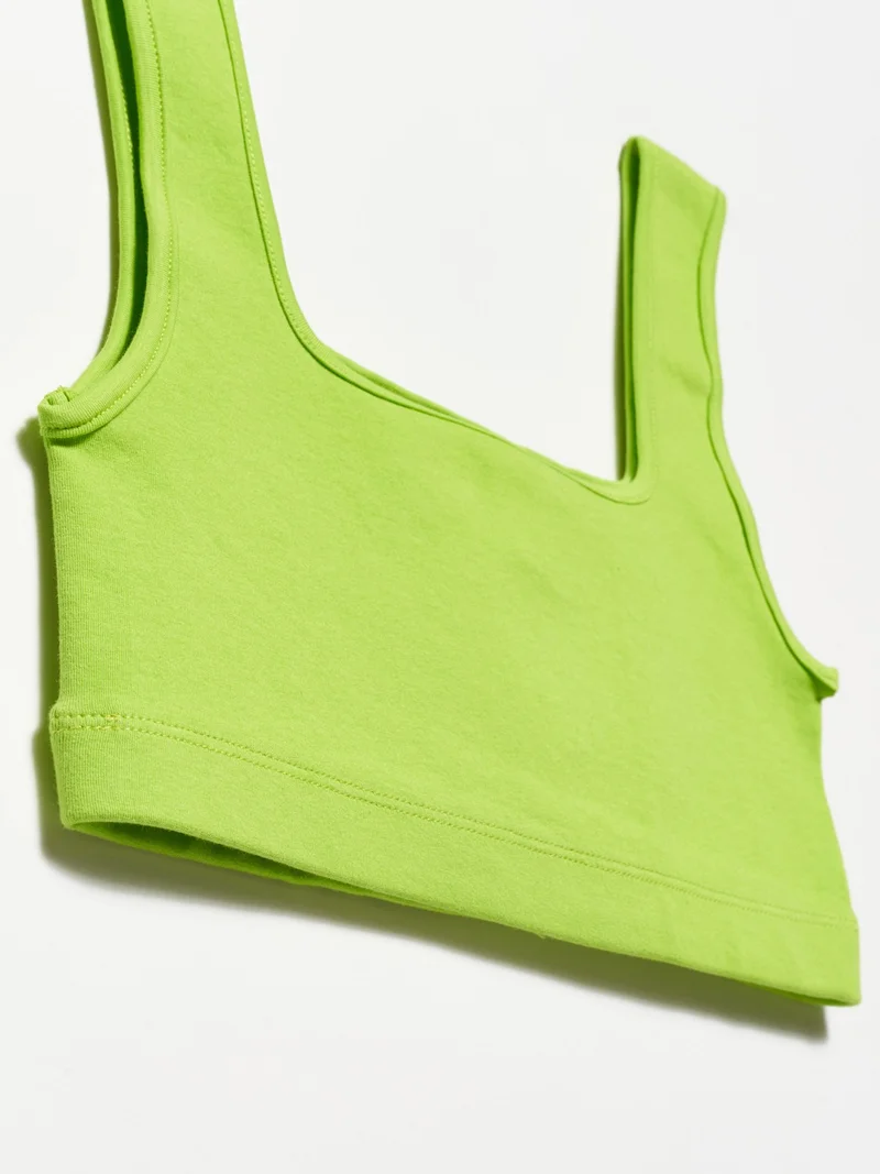 Dilvin 20167 Crop Top-Lime