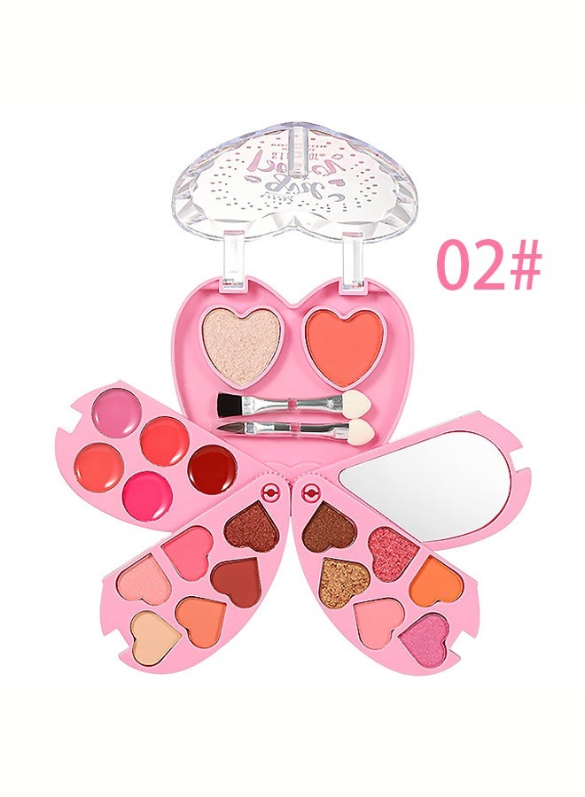 S.F.R COLOR All-in-One Heart Makeup Kit:12 Pigmented Matte, Shimmer & Glitter Shades for Eyes, Cheeks & Lips – Portable, Beginner-Friendly & Long-Lasting #02 - Image 2