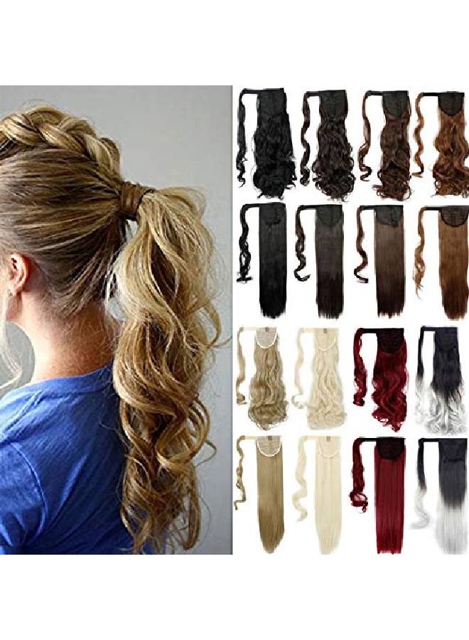 Lelinta 24" Straight Wrap Around Ponytail Hairpieces For Woman Synthetic Hair Extension - Image 1