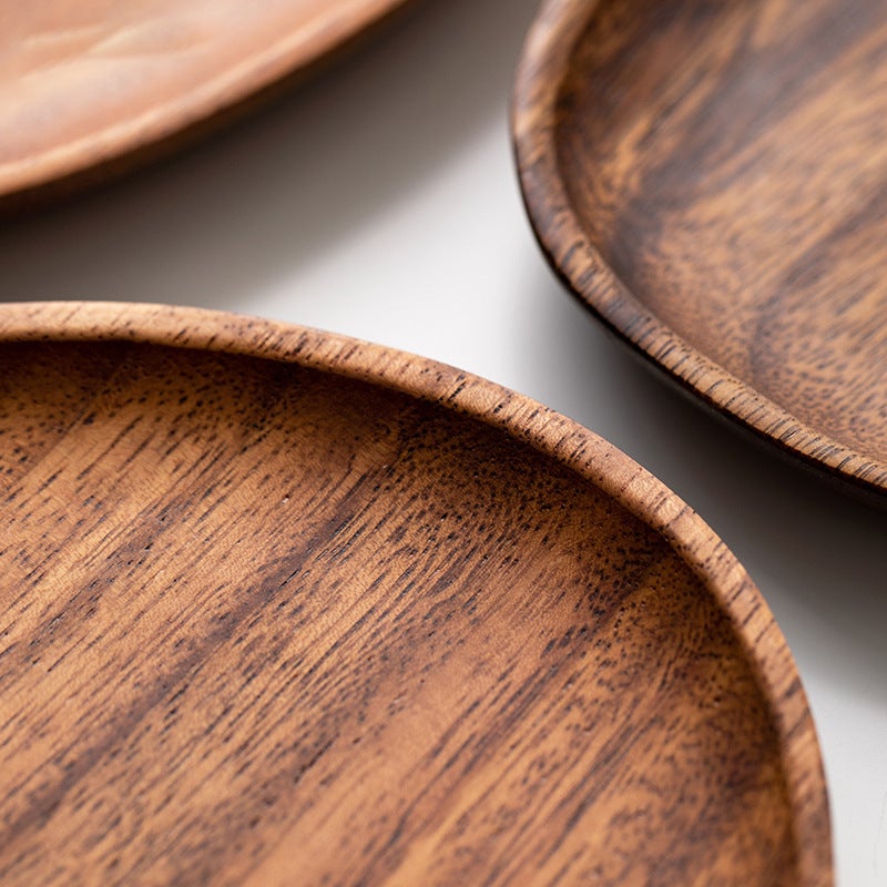 Walnut Tray Solid Wood Plate Japanese Irregular Plate Household Wooden Tray Fruit Plate Creative Snack Plate - Image 4