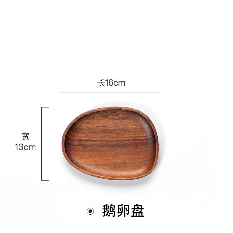 Walnut Tray Solid Wood Plate Japanese Irregular Plate Household Wooden Tray Fruit Plate Creative Snack Plate - Image 1