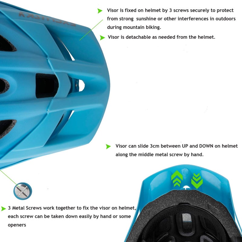 Exclusky Bike Helmet Mountain for Adults Lightweight MTB Cycling Helmet for Men Women Adjustable Bicycle Helmet with Visor - Image 3