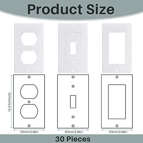 Tondiamo 30 Pcs Outlet Insulation and Draft Sealers Foam Insulation Pads Electrical Outlet Light Switch Covers Wall Gasket (White) - Image 2