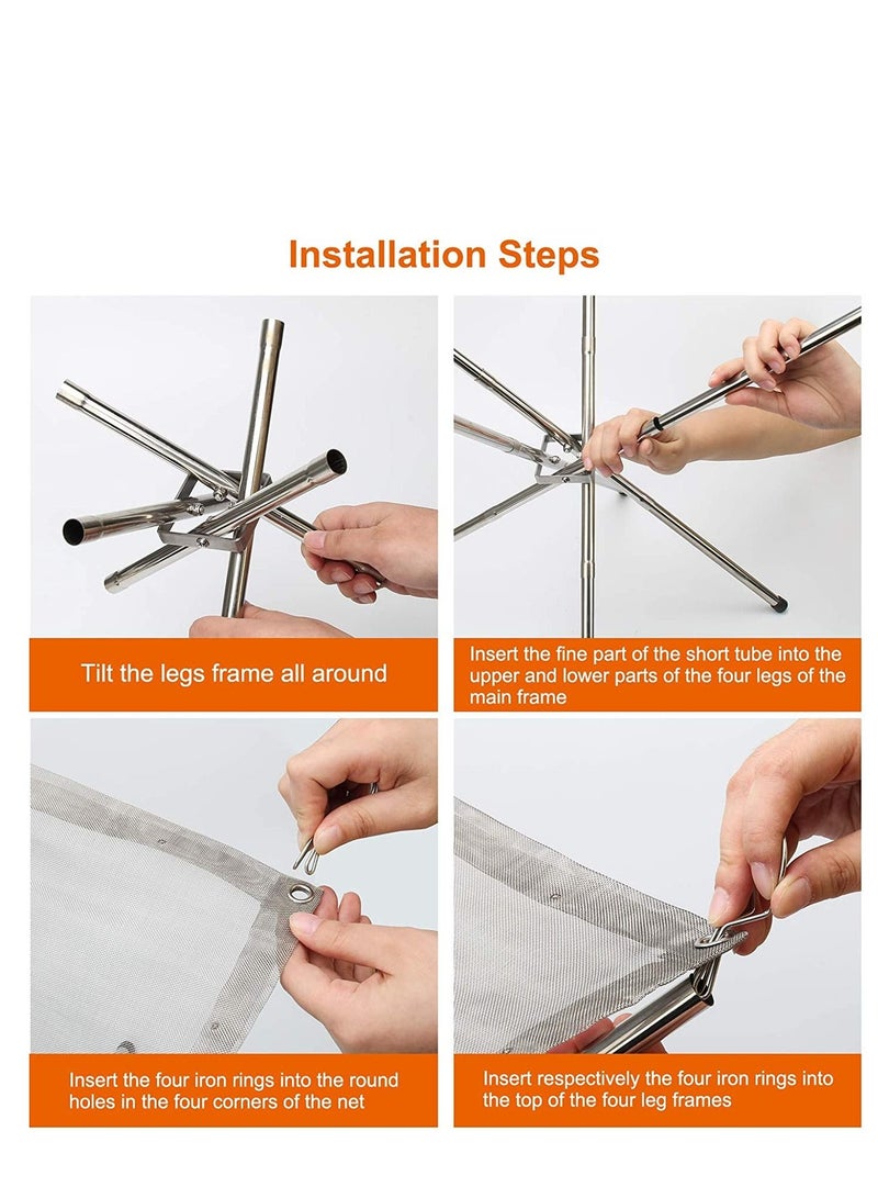 شو وو حفرة النار المحمولة التخييم في الهواء الطلق حفرة النار طوي شبكة الصلب حفر النار الموقد - Image 5