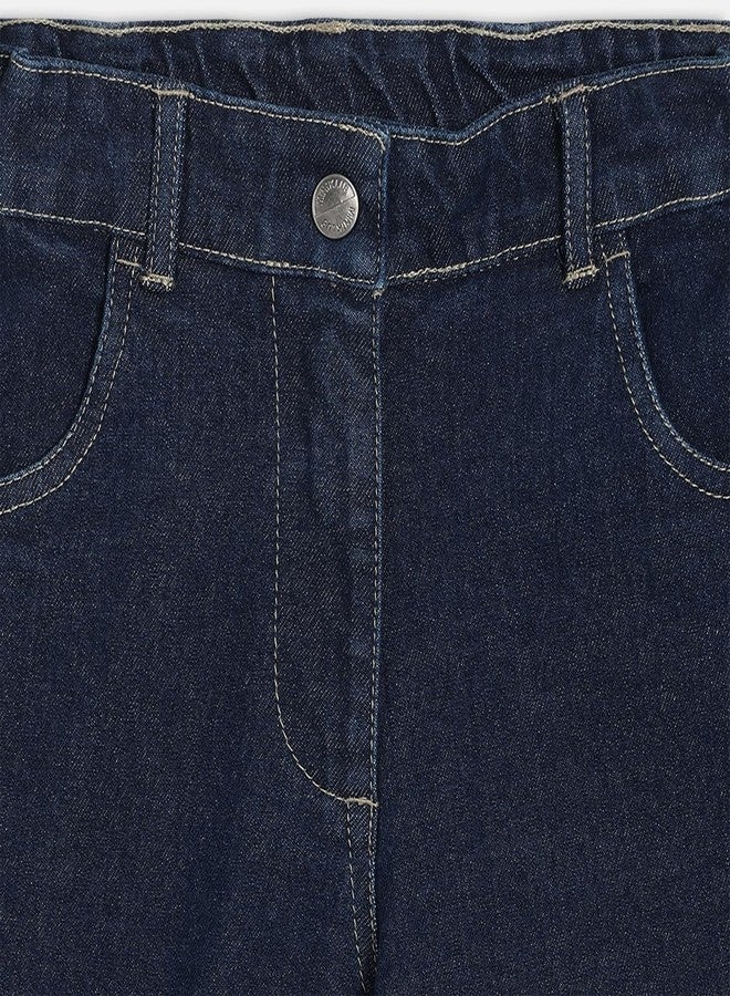 miniklub Baby Boys Full Length Woven Cotton Denim Pant, Pack of 1, Dark Blue (12-18M) - Image 3