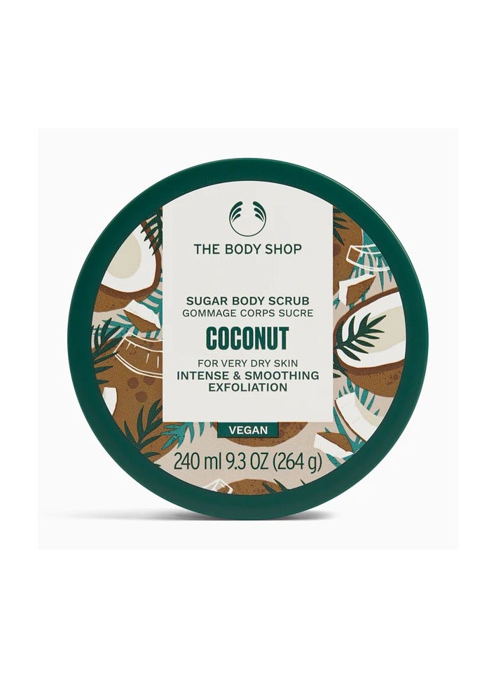 THE BODY SHOP Coconut Body Scrub for Very Dry Skin – Intense Sugar Exfoliator with Organic Virgin Coconut Oil, Buffs Away Dead Skin Cells, Leaves Skin Soft, Smooth & Nourished, 94% Natural Ingredients, 240ml