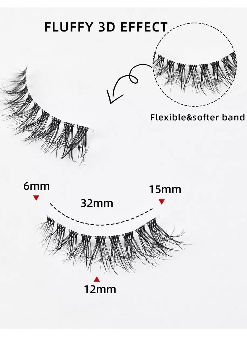 3D False Eyelashes, Artificial Natural Eyelash Set, Cat Eye Fox, Clear Stem Eyelashes, Reusable Mink Eyelashes, 10 Pairs - Image 5