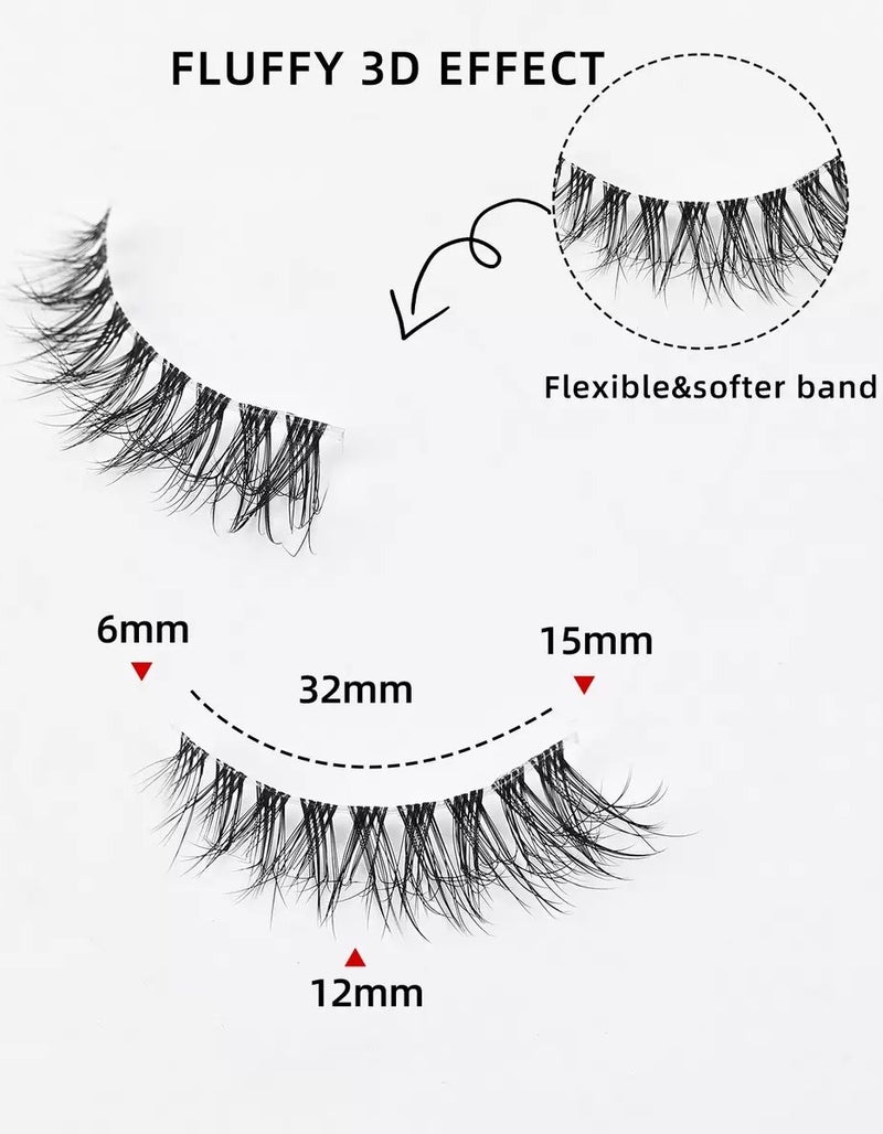 3D False Eyelashes, Artificial Natural Eyelash Set, Cat Eye Fox, Clear Stem Eyelashes, Reusable Mink Eyelashes, 10 Pairs - Image 5