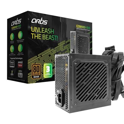 Artis EZ8898B-550 80 Plus Bronze Power Supply Unit with 12CM Thermally Controlled Silent Fan & DC to DC Technology - Image 1