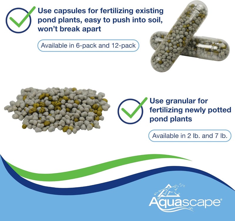 Aquascape أكو سكيب سماد نباتات البركة مرة في السنة كبسولات 6 عبوات تغذية سنوية سهلة للنباتات المائية آمنة للأسماك 89010 - Image 5