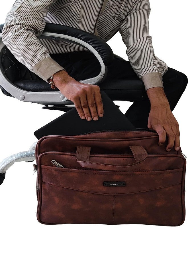 حقيبة كتف رجالية من الجلد الصناعي من MISHK للكمبيوتر المحمول | حقيبة مكتب للكمبيوتر المحمول مقاس 16 بوصة - Image 5