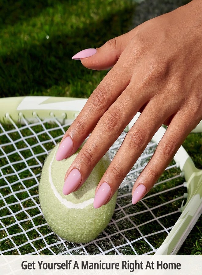 BTArtbox Press On Nails Almond - Pastel Baby Pink Short Press On Nails with Glue for Women, Opaque Soft Gel Glue On Nails in 16 Sizes - 32 Stick On Nails Kit, Bounce Kiss - Image 2