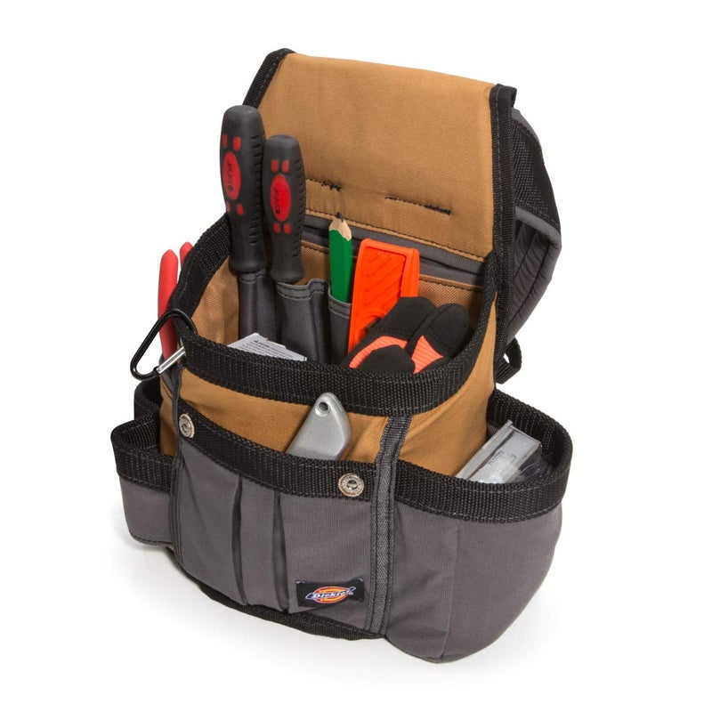Dickies Dickies 8-Pocket Padded Tool Belt/Utility Pouch, Adjustable 3-Inch Belt, Durable Canvas Construction, Tan/Grey  - Image 2