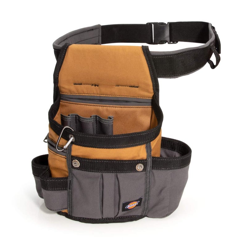 Dickies Dickies 8-Pocket Padded Tool Belt/Utility Pouch, Adjustable 3-Inch Belt, Durable Canvas Construction, Tan/Grey  - Image 1