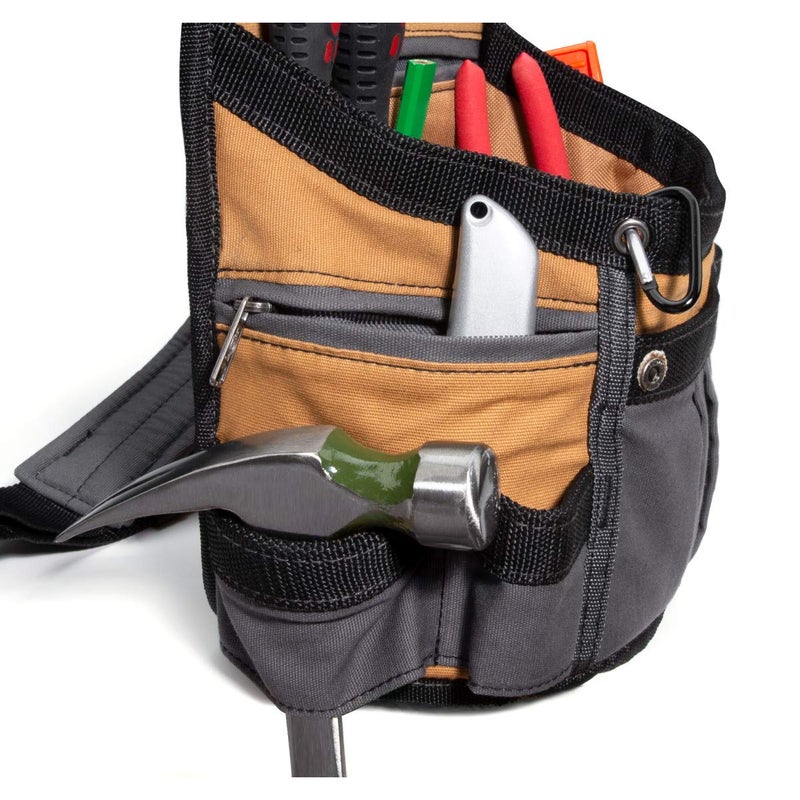 Dickies Dickies 8-Pocket Padded Tool Belt/Utility Pouch, Adjustable 3-Inch Belt, Durable Canvas Construction, Tan/Grey  - Image 3