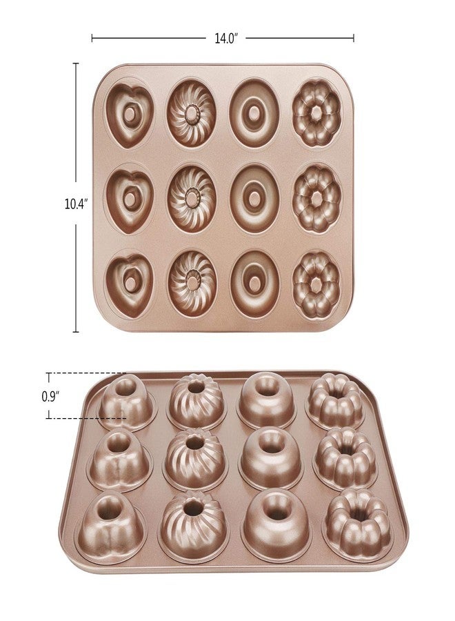 Beasea Donut Baking Pans, 1 Pack Nonstick Small Mini Doughnut Pans 12 Cavity Carbon Steel Bagel Oven Baking Tray Sheet - Image 3