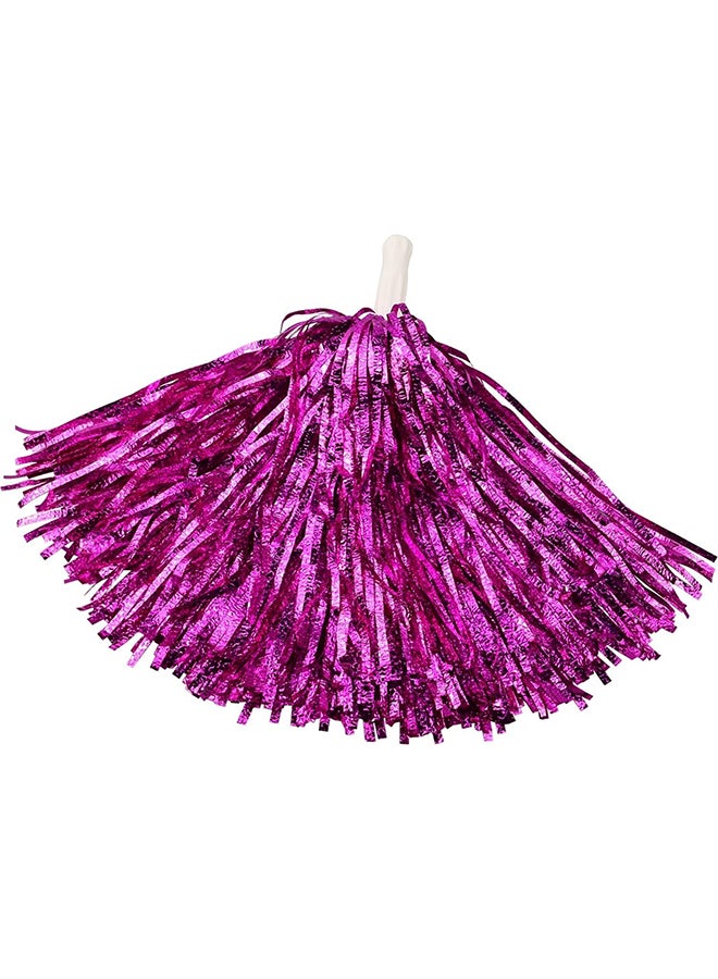 6 Pack Cheerleading Pom Poms with Handle Cheerleader Pompoms Metallic Foil Pompoms for Sports Team Spirit Cheering Party Dance(Pink) - Image 4