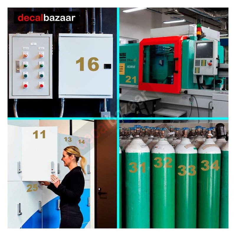 decalbazaar Number for Wall Glass Vehicle Glossy Vinyl Sticker 5 Inches Golden (Set 2), (Code 23) - Image 2