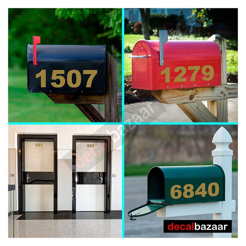 decalbazaar Number for Wall Glass Vehicle Glossy Vinyl Sticker 5 Inches Golden (Set 2), (Code 23) - Image 4