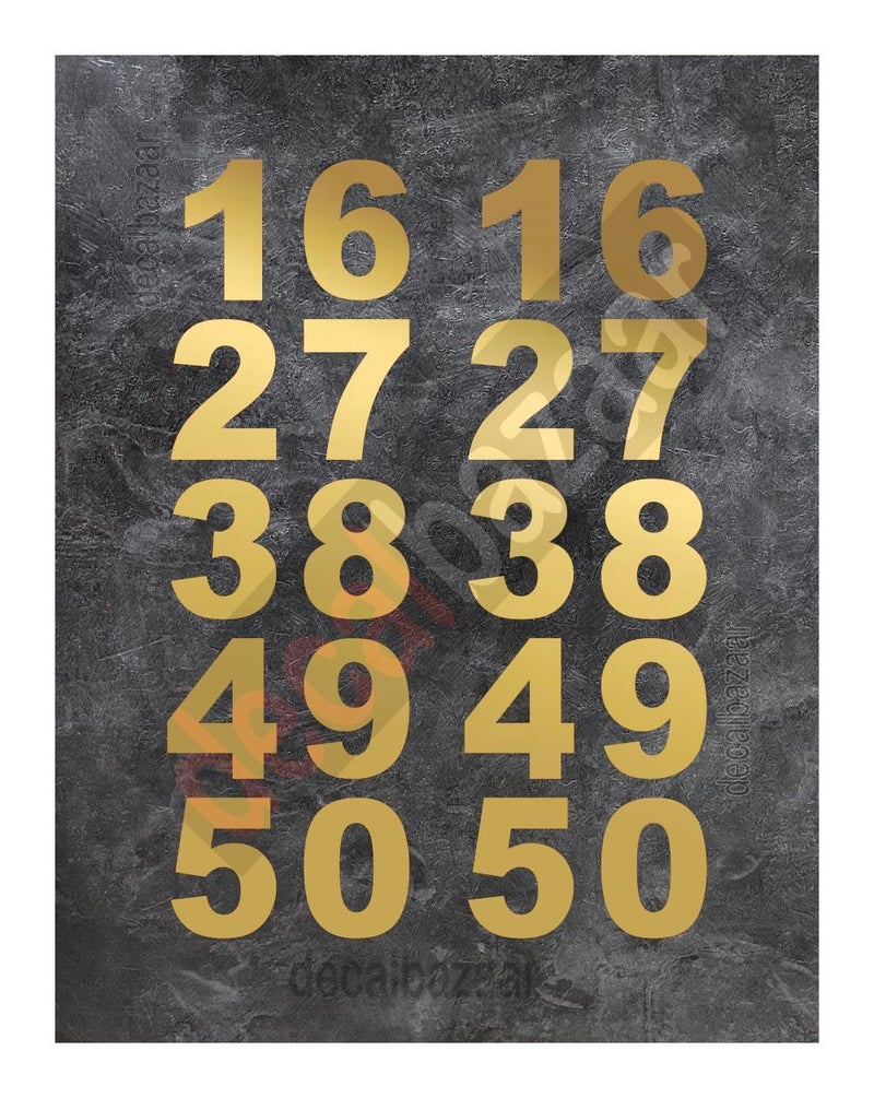 decalbazaar Number for Wall Glass Vehicle Glossy Vinyl Sticker 5 Inches Golden (Set 2), (Code 23) - Image 1