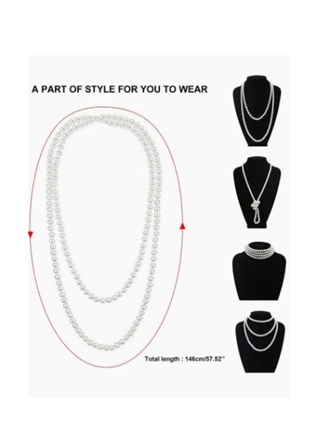 Ant Party Dress Up Set, 1920s Accessories Set for Women, Fancy Dress Party Accessories with Headband Long Gloves Pearl Necklace, Theme Party Accessories  - Image 3