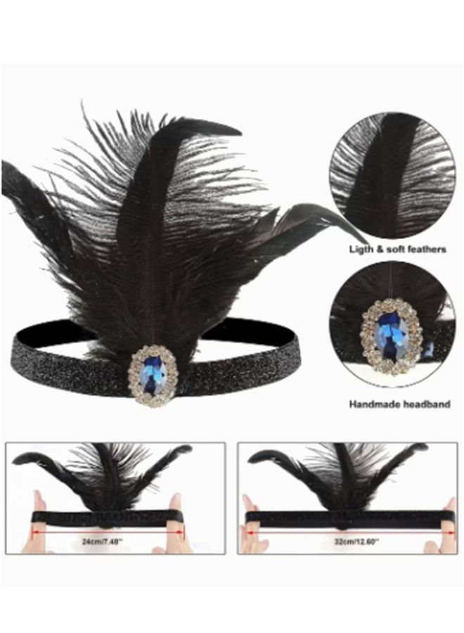 Ant Party Dress Up Set, 1920s Accessories Set for Women, Fancy Dress Party Accessories with Headband Long Gloves Pearl Necklace, Theme Party Accessories  - Image 2