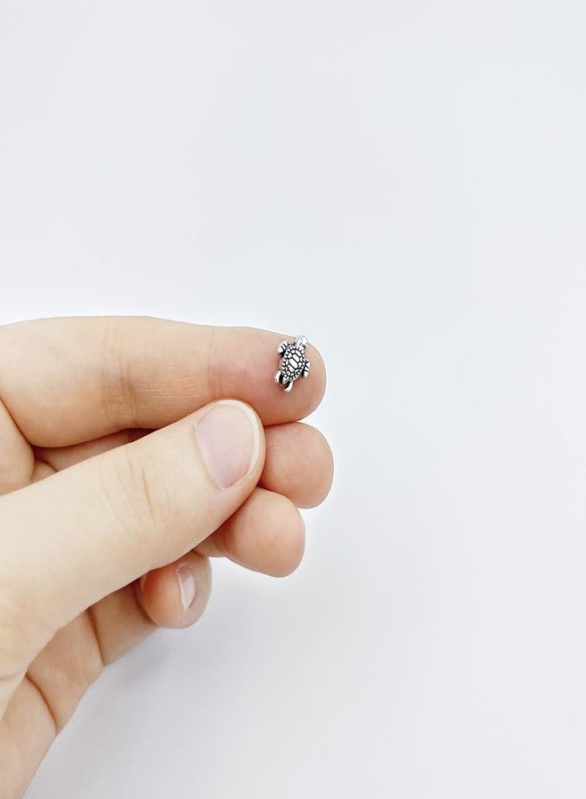 metulip 100Pcs Tiny Turtle Beads Antique Silver Turtle Beads 0.9x0.7cm Mini Turtle Shaped Beads Metal Turtle Beads for Crafts Making Bracelet Necklace Keychain DIY Supplies - Image 4